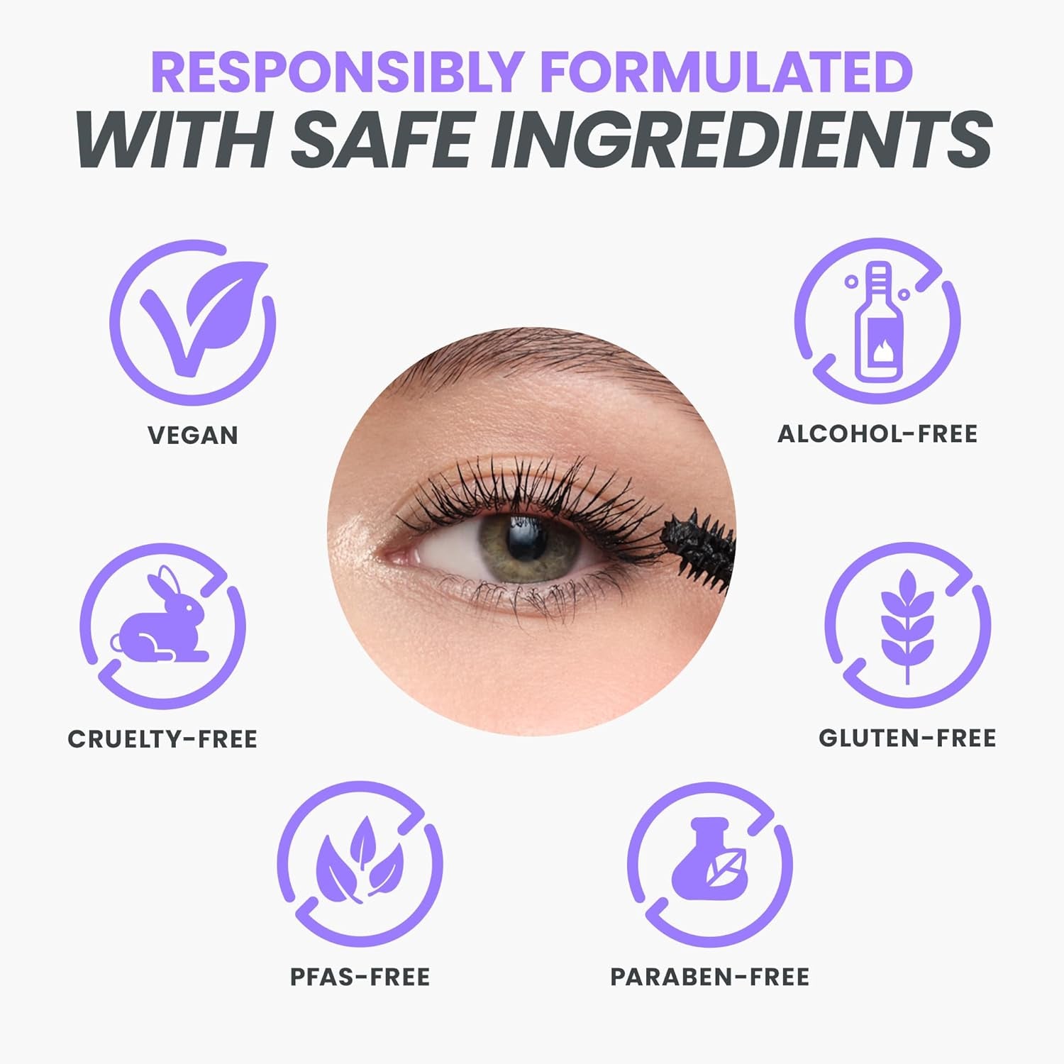 Mascara - Black Mascara for Volume, Length, and Curl - Lengthening, Volumizing & Smudge Proof Lash Makeup